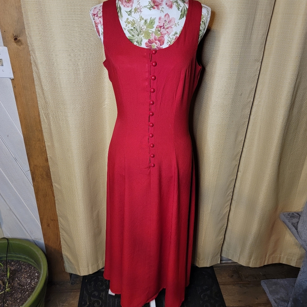 90s Lady in Red Dress, Size 11/12